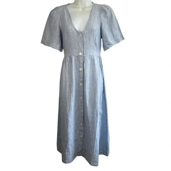 chinese dress ladies Madewell women's Daphne striped linen dress in mauve XS  Makenna's Threads